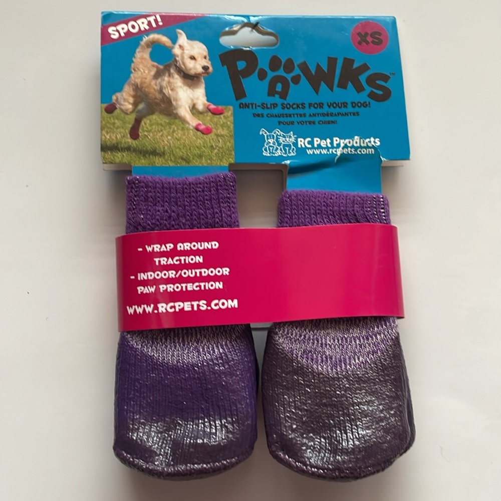 Sporty PAWKS Anti Slip Socks Purple Size XS